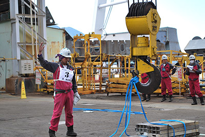 Crane operation for transportation competition